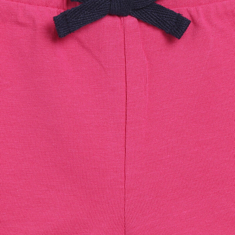 Girls Dark Pink Printed 2 Pc Set T-shirt with Short Trouser image number null